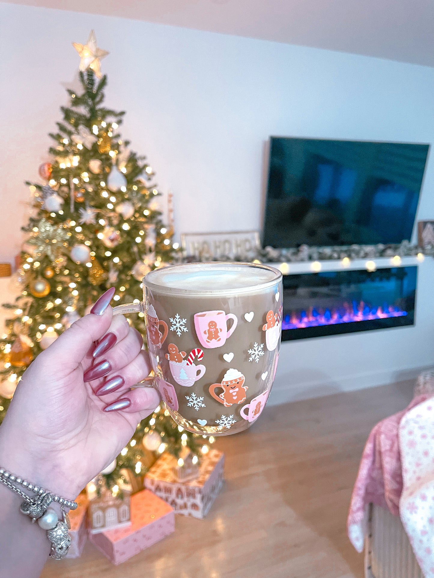 Tasse à café en verre double paroi - pain d’épice