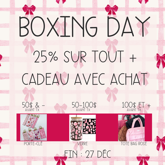 GRATUITÉ BOXING DAY