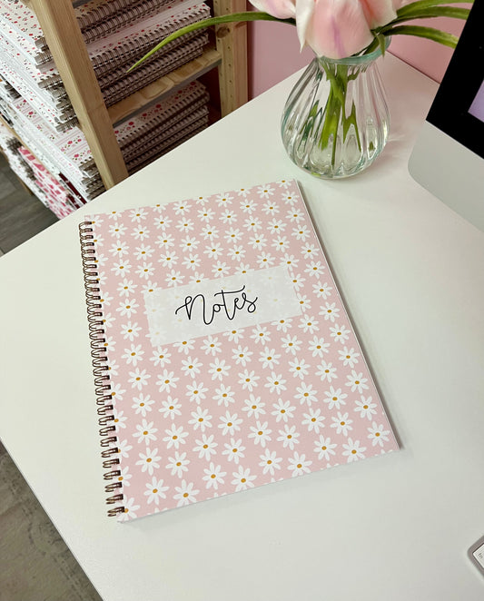 Cahier de notes | Roses et fleurs blanches