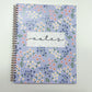 Cahier de notes | Fleurs bleues, roses et blanches