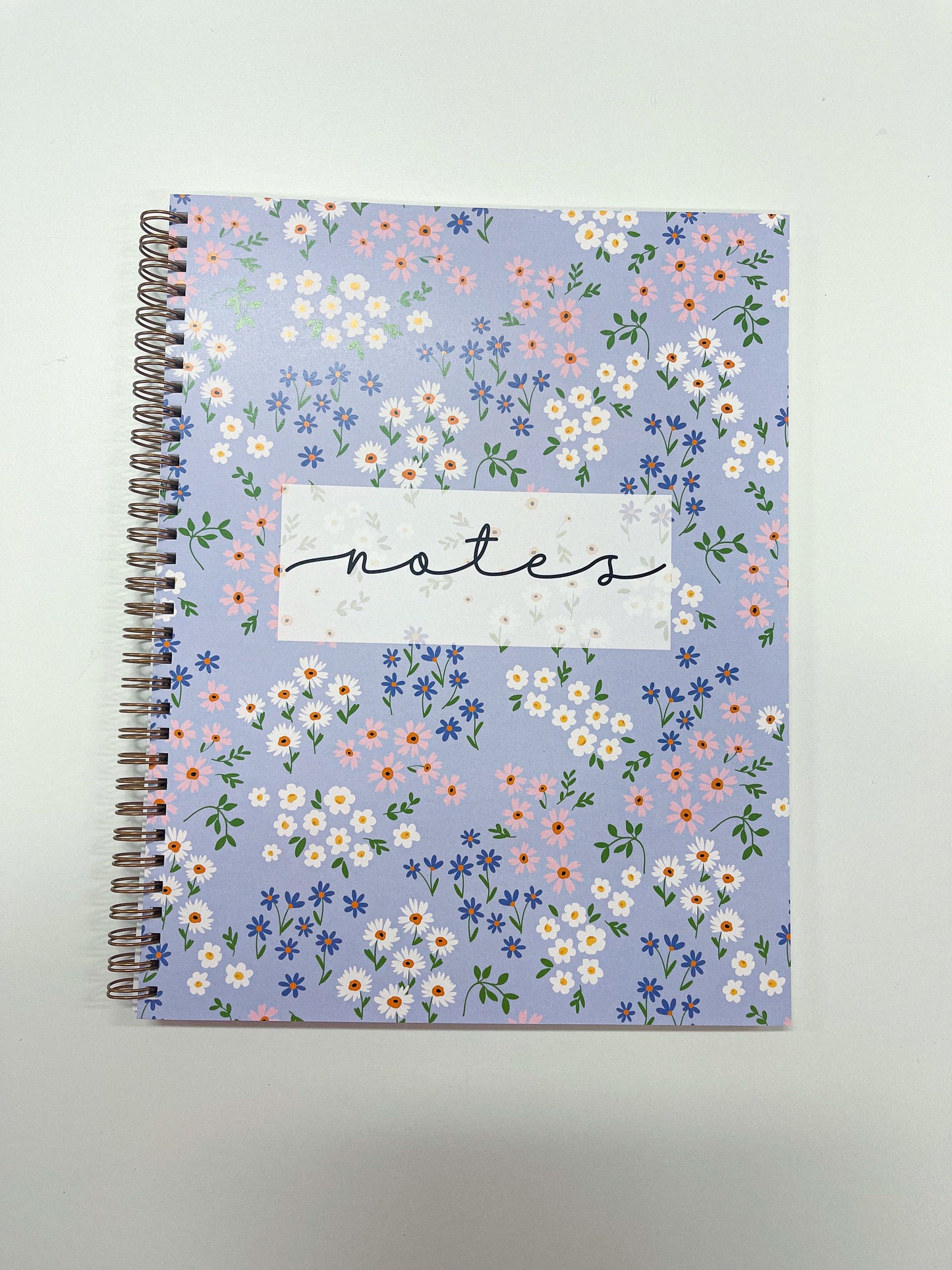 Cahier de notes | Fleurs bleues, roses et blanches