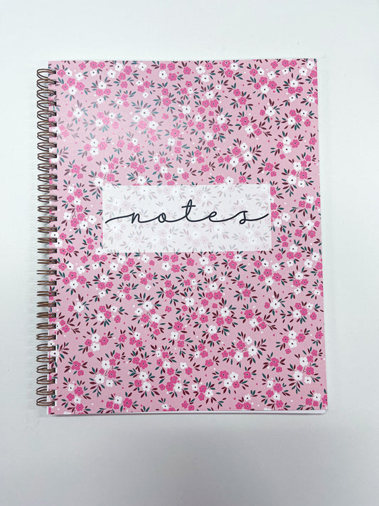 Cahier de notes | Fleurs roses et blanches