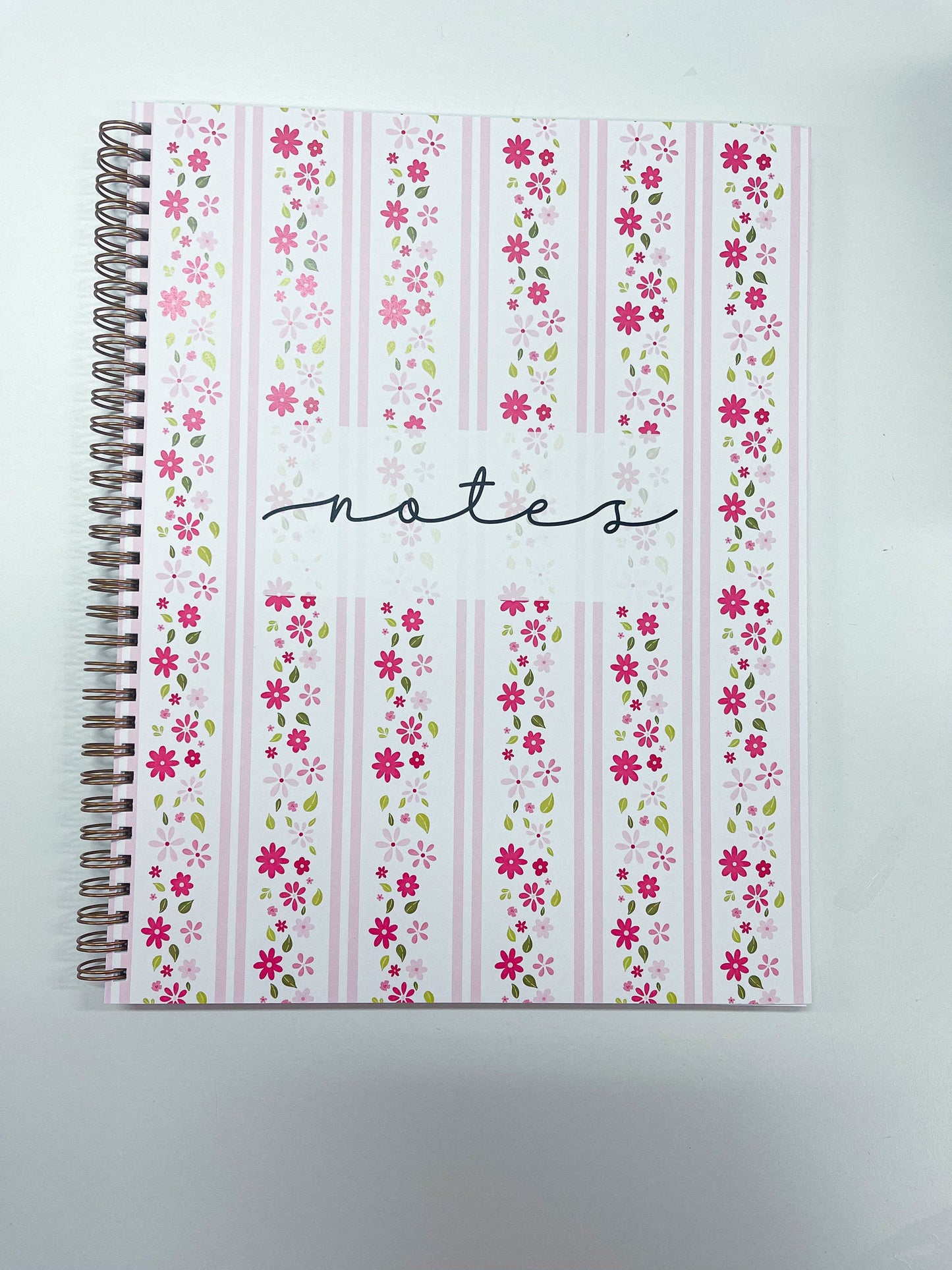 Cahier de notes | Lignes roses et fleurs