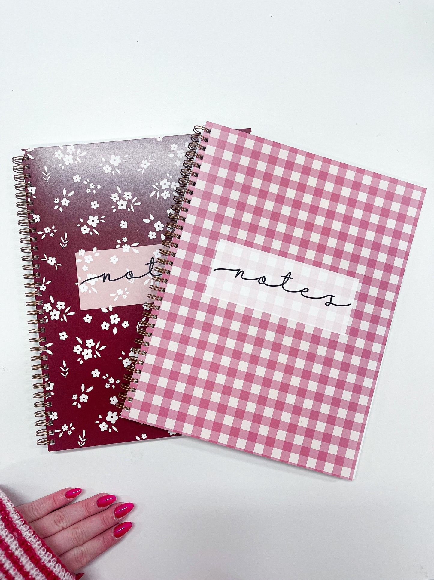 Cahier de notes | Bourgogne et fleurs blanches