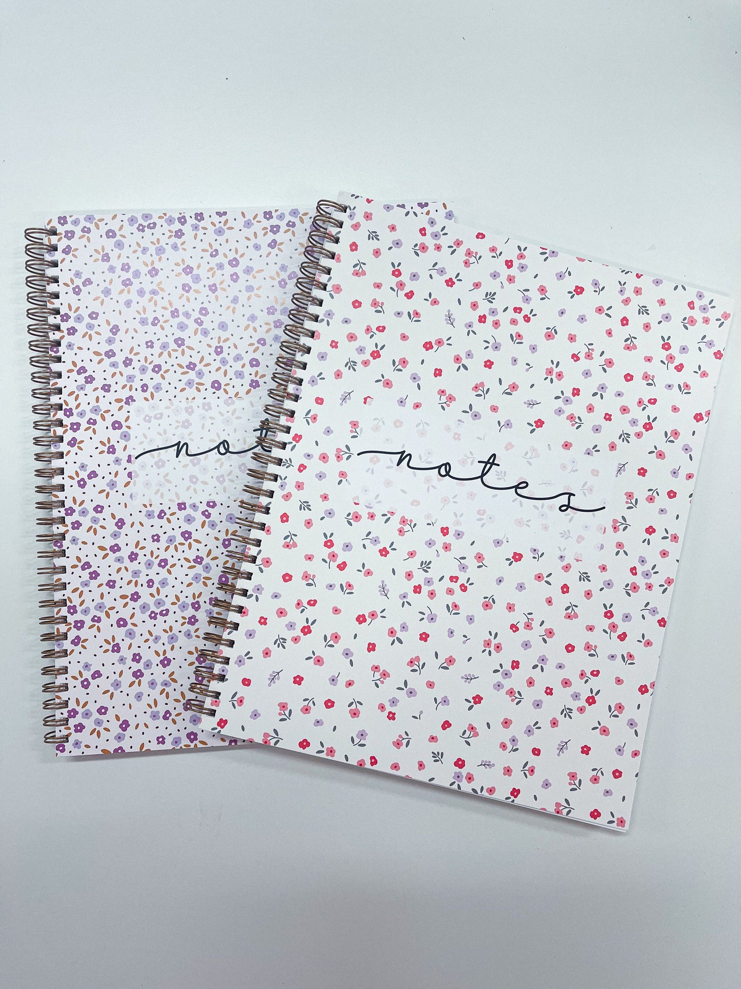 Cahier de notes | Fleurs rouges et mauves