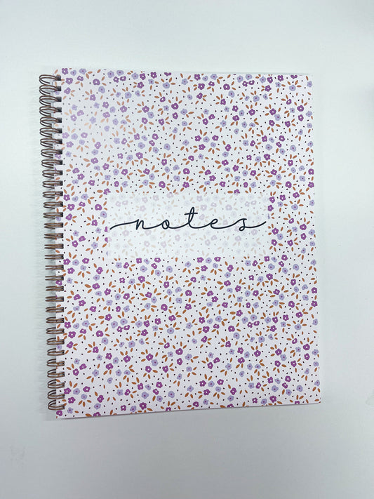 Cahier de notes | Fleurs mauves pâles et foncées