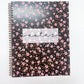 Cahier de notes | Noir et fleurs roses