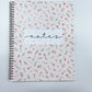 Cahier de notes | Beige et fleurs roses