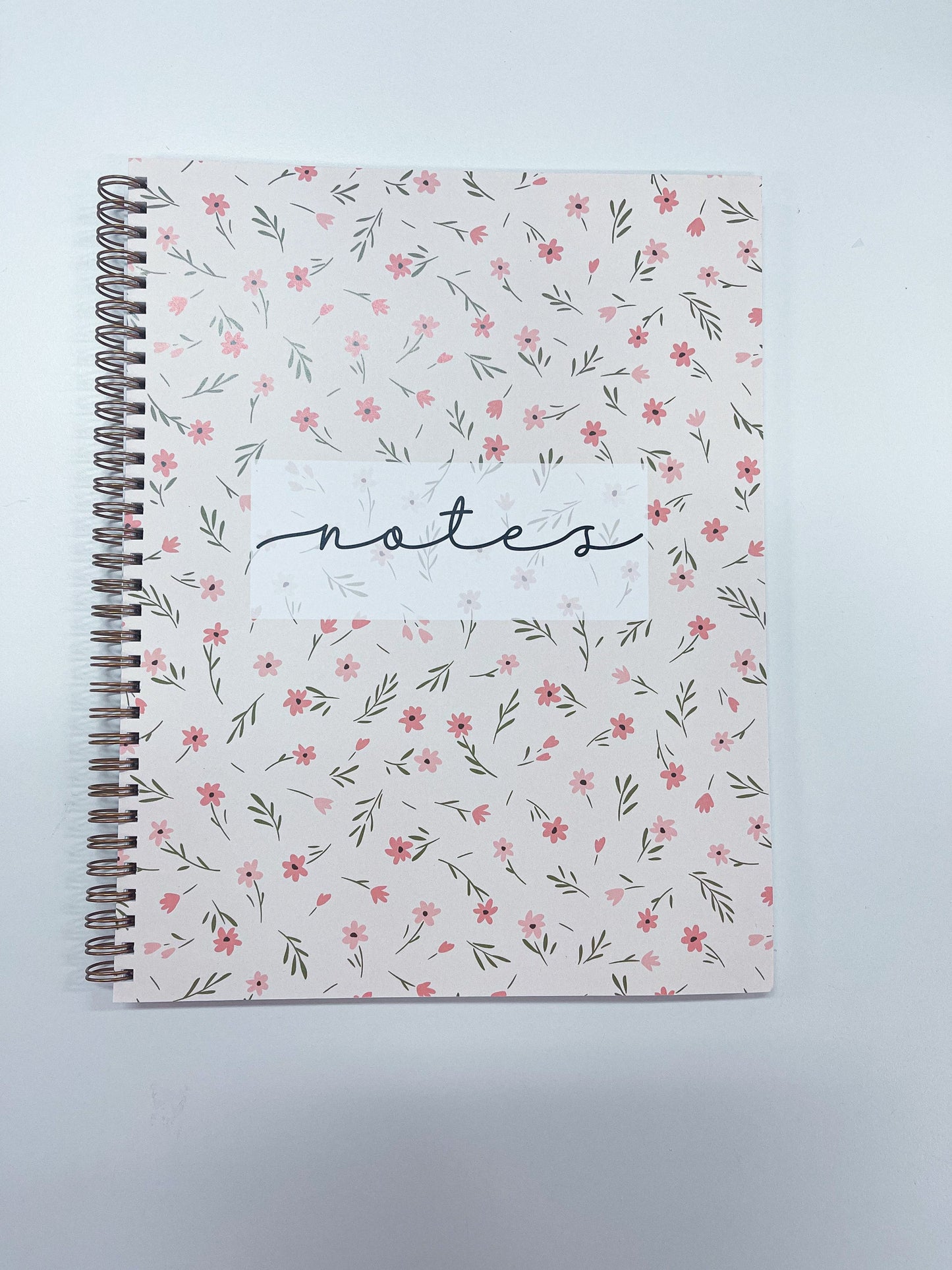 Cahier de notes | Beige et fleurs roses