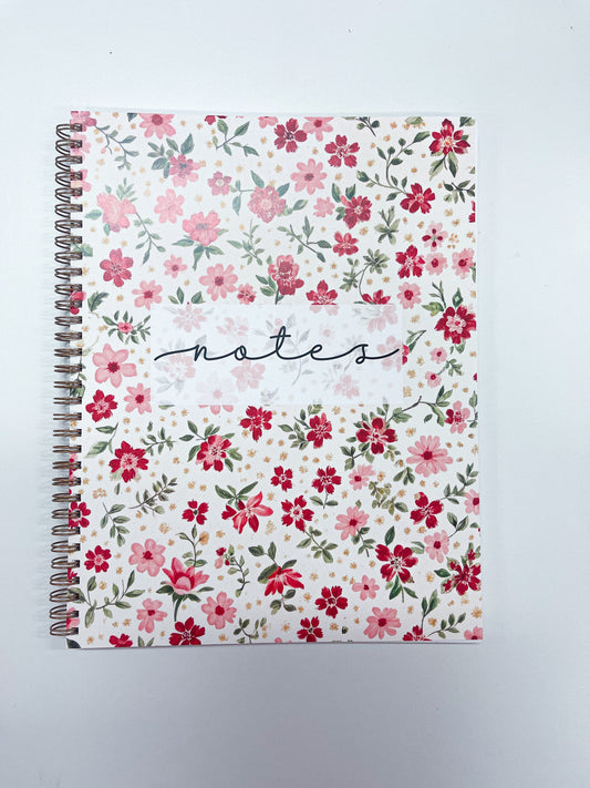 Cahier de notes | Fleurs rouges et roses