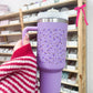 Tumbler 40 oz | Mauve | Fleurs mauves pâles et foncées