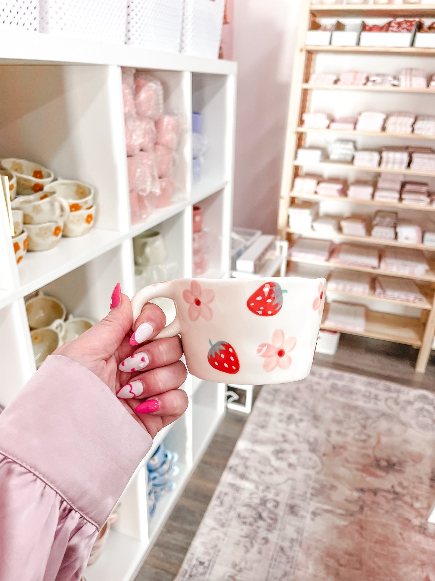 Tasse en céramique | Fraises et fleurs