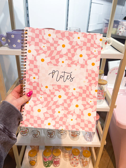 Cahier de notes Fleurs Rétro Rose | 100 pages