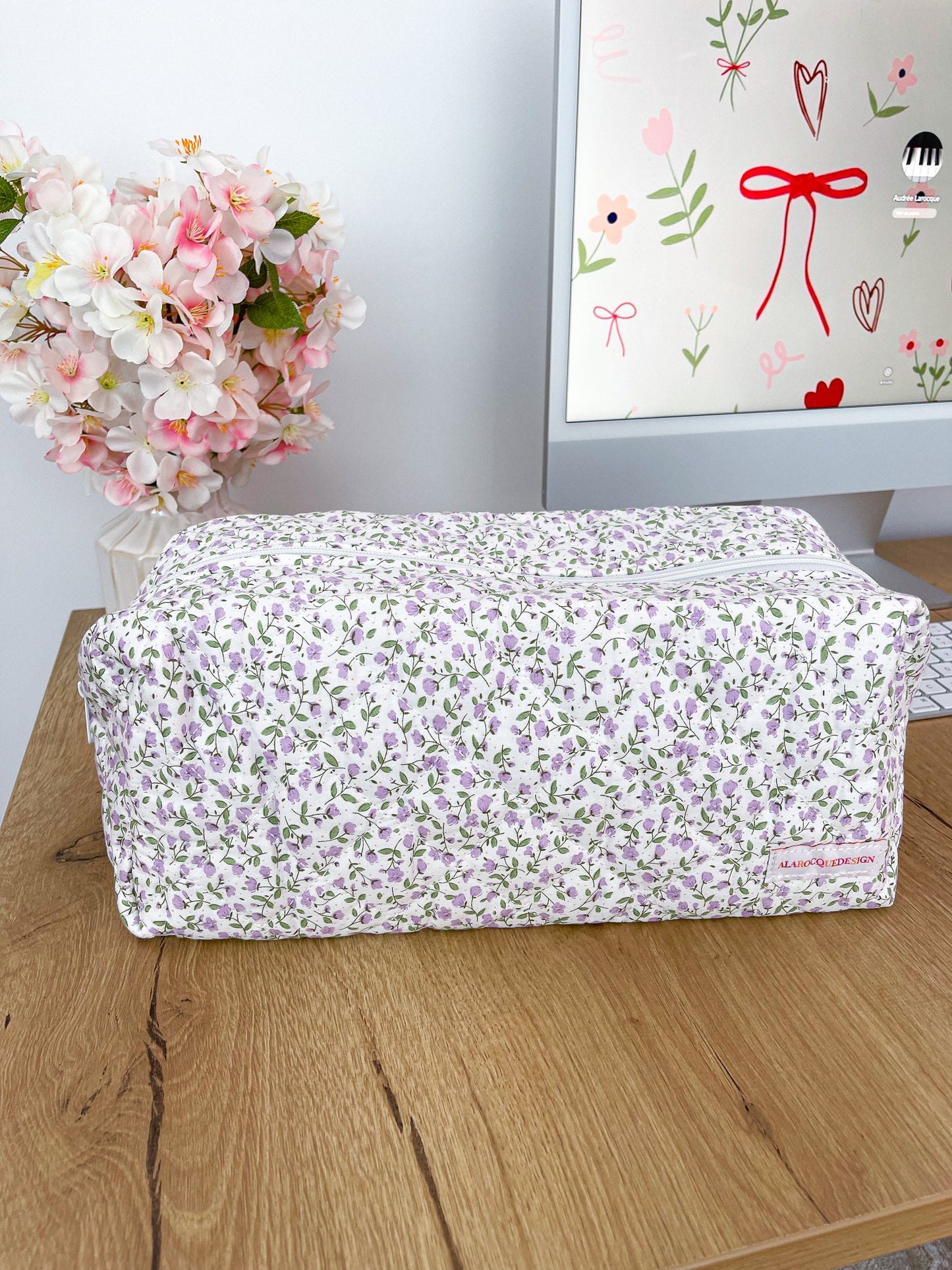 Trousse X-large | Fleurs mauves