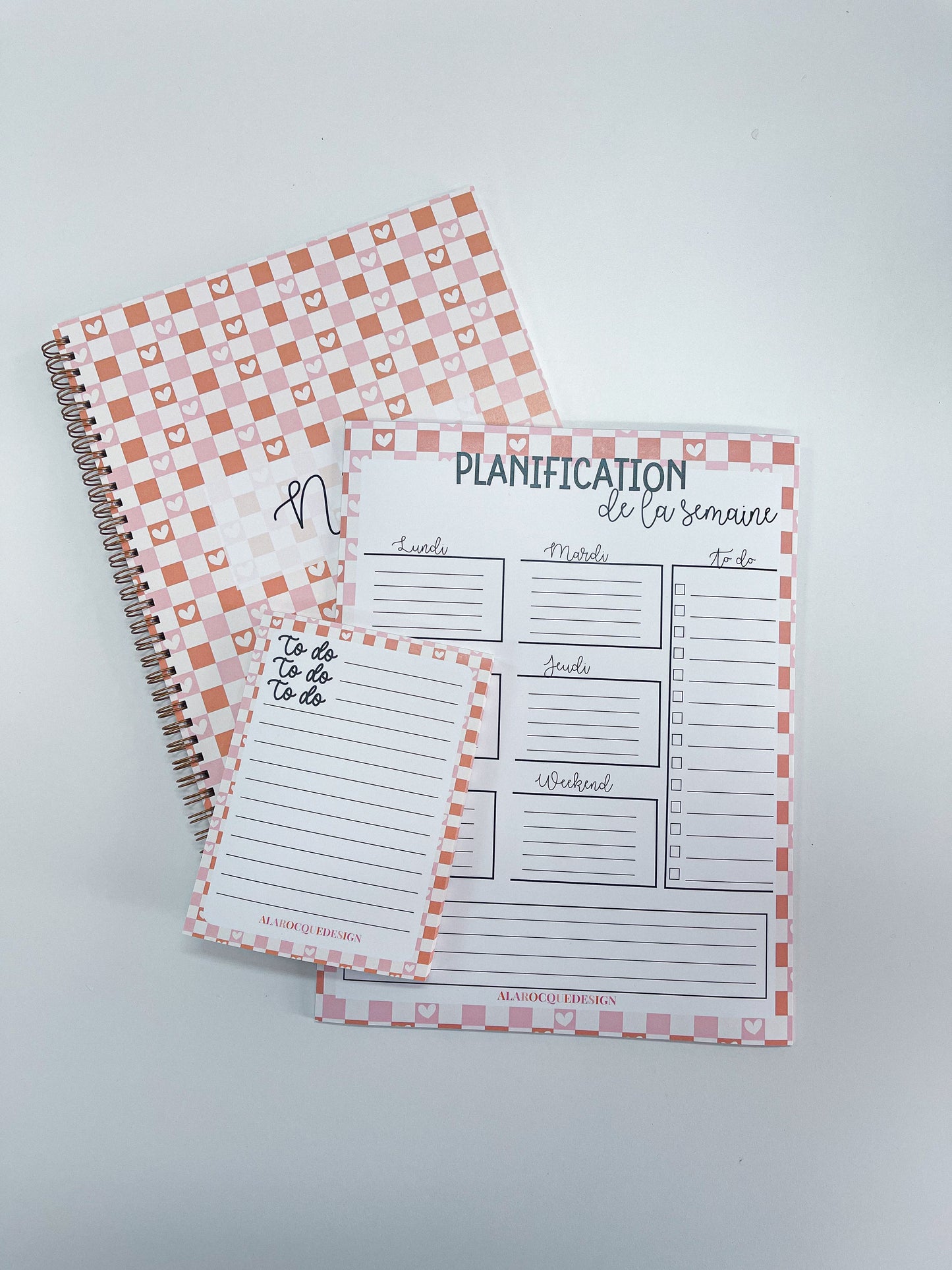 Trio | Cahier de notes | To do | Planificateur | Heart nude | 100 pages