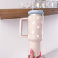 Tumbler Marguerite Cream Beige rosé | 40 oz | Couvercle & Paille Incluse.