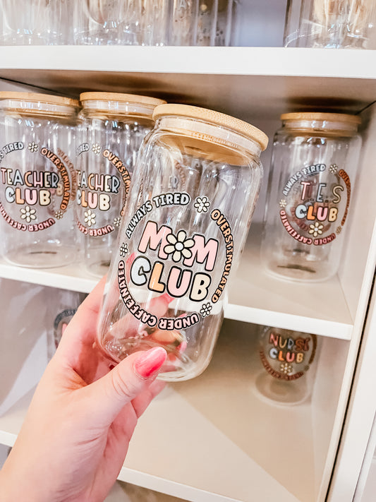 Mom Club | 16 oz | 25 oz | Couvercle & Paille Incluse