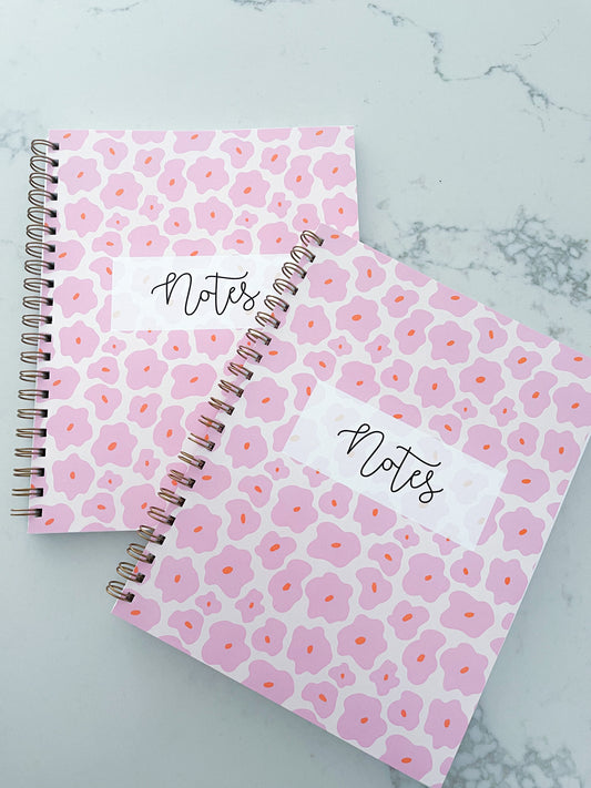 Cahier de notes | Fleurs Rétro Roses | 100 pages