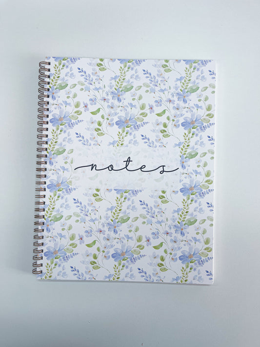 Cahier de notes | Fleurs bleurs et feuillages | 100 pages