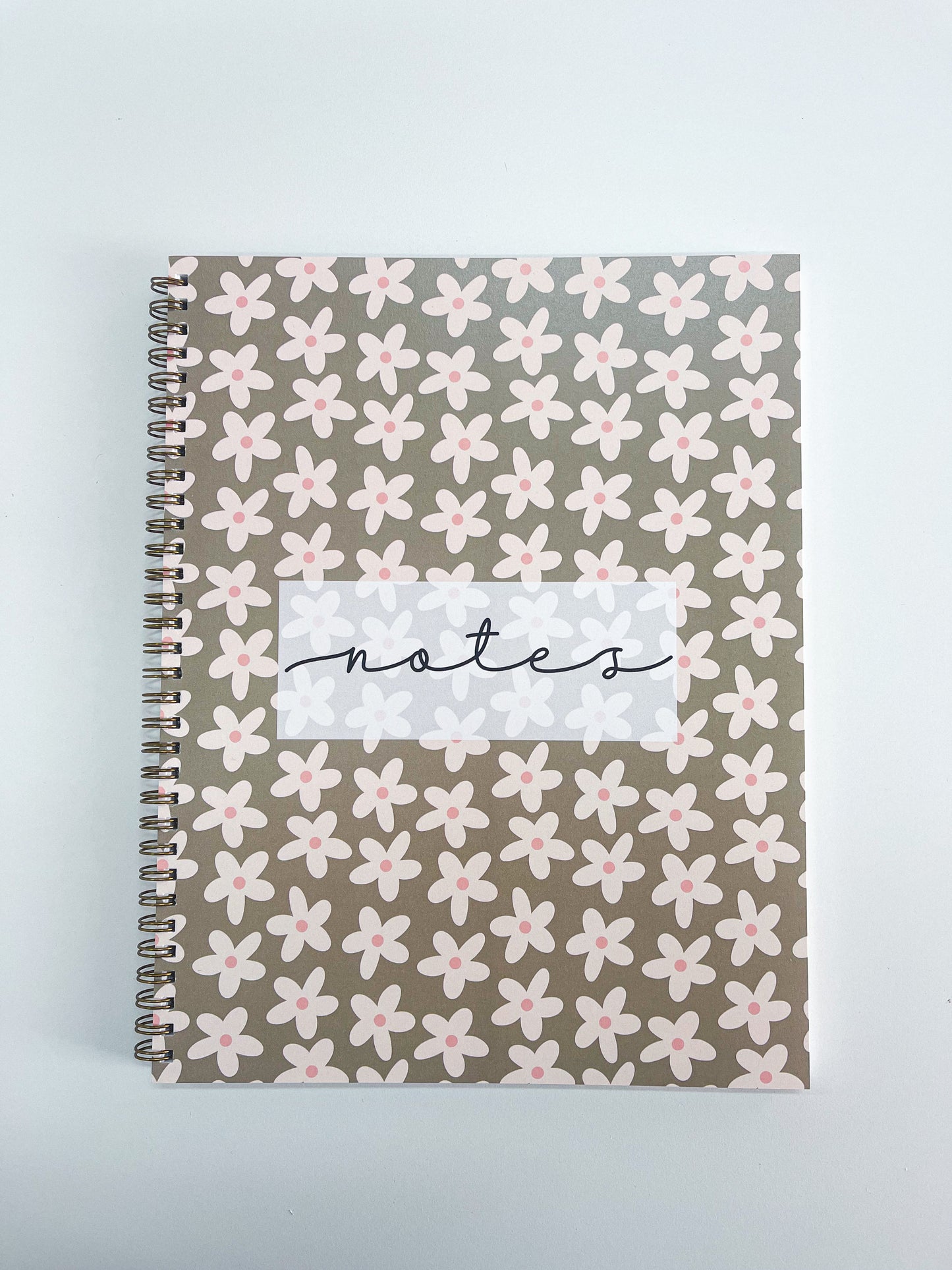 Cahier de notes | Sauge et fleurs beige rosées | 100 pages