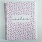 Cahier de notes | Blanc et fleurs mauves et roses | 100 pages