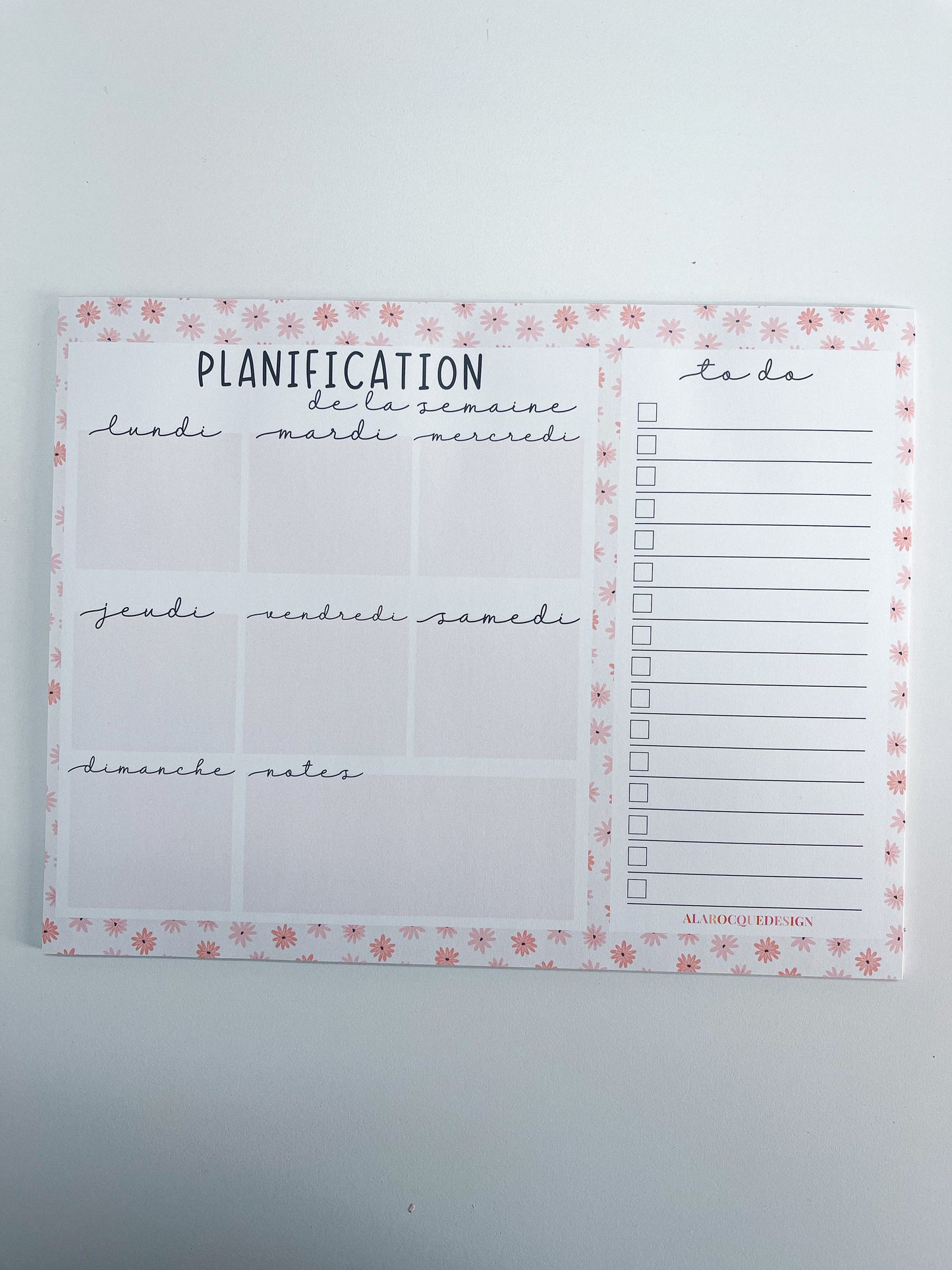 Planificateur de semaine | Petites fleurs roses | 25 pages