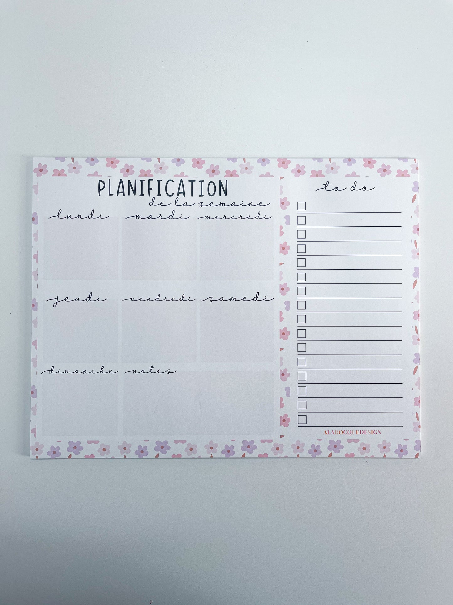 Planificateur de semaine | Fleurs mauves et roses | 25 pages