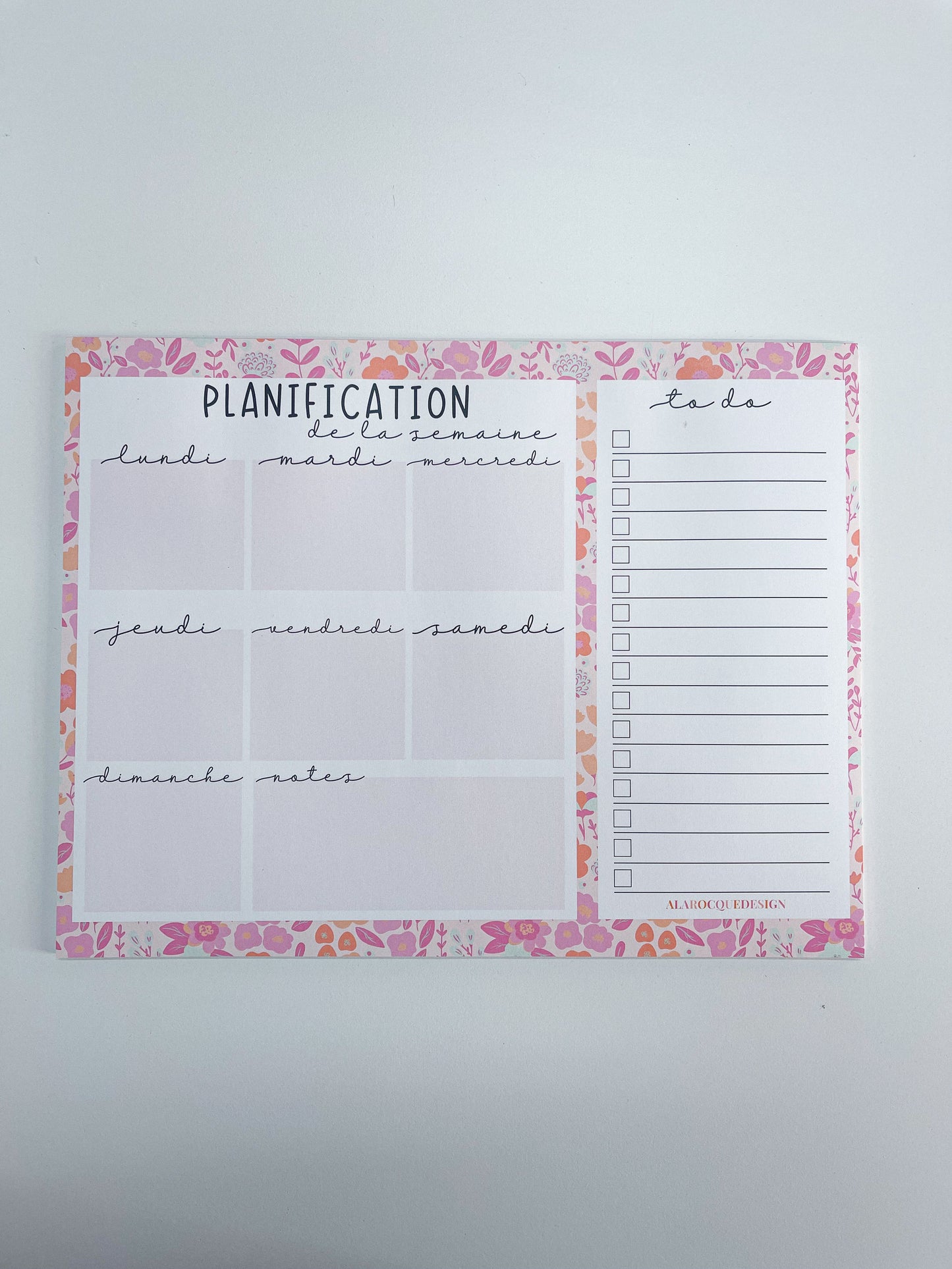 Planificateur de semaine | Fleurs multiples mauves, oranges, roses | 25 pages