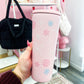 24 oz Pink Insulated Bottle | Snowflakes | Christmas Collection | Lid &amp; Straw Included