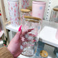 16 oz Tumbler | White, Pink &amp; Blue Snowflakes | Christmas Collection | Lid &amp; Straw Included