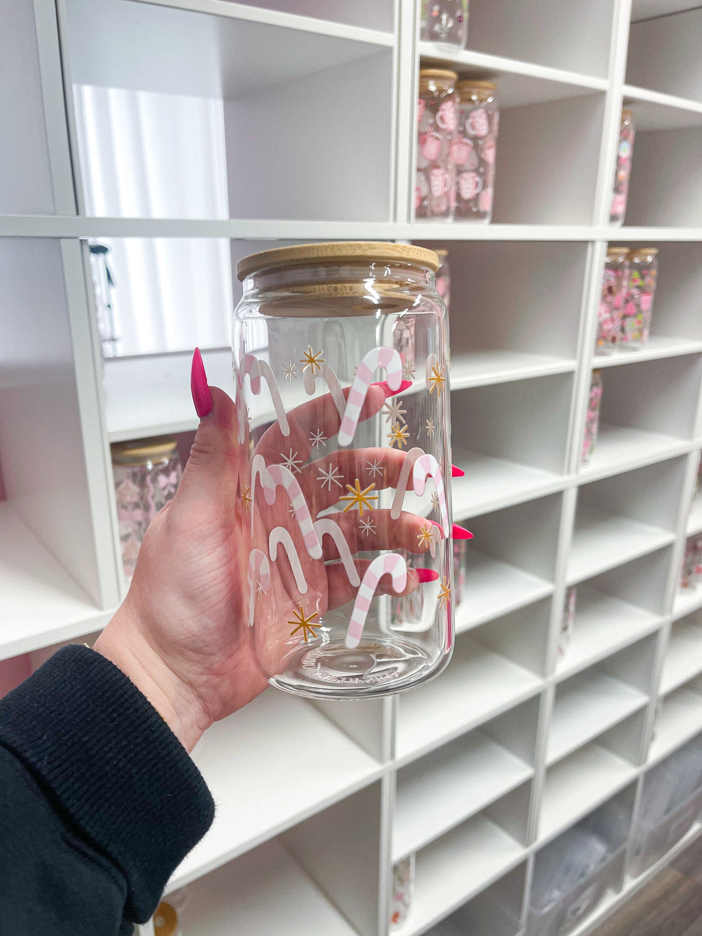 16 oz Tumbler | Pink Candy Canes | Christmas Collection | Lid &amp; Straw Included