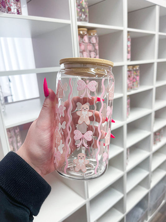 16 oz Tumbler | Gingerbread &amp; Curls | Christmas Collection | Lid &amp; Straw Included